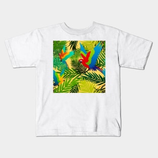 Tropical Parrot Pattern Kids T-Shirt